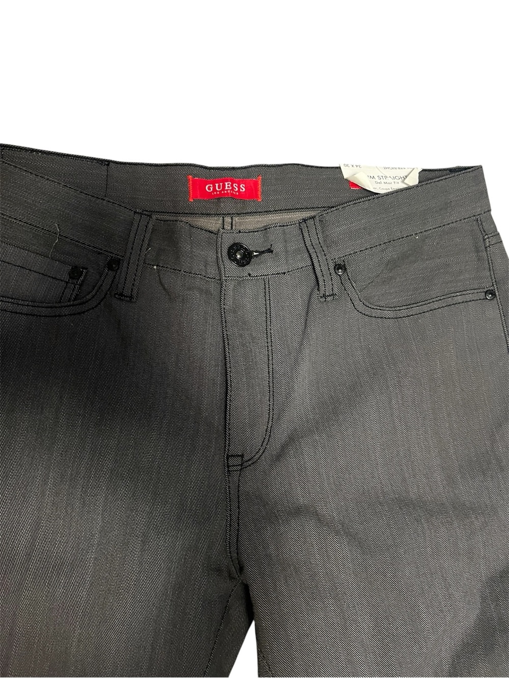 Guess Men’s Slim Straight Jeans in Charcoal Gray - Picture 4 of 7